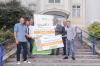Installateur Thomas Radits, Mag. Mario Edler und Thomas Wick beide SOS Kinderdorfs Hinterbrühl, Dr. Christian Herbinger GF und Mag. Bernhard Leidinger Leiter Marketing & PR beide bei Vaillant Österreich und Daniel Radits Installateur (v.l.n.r.) (c) Vaillant