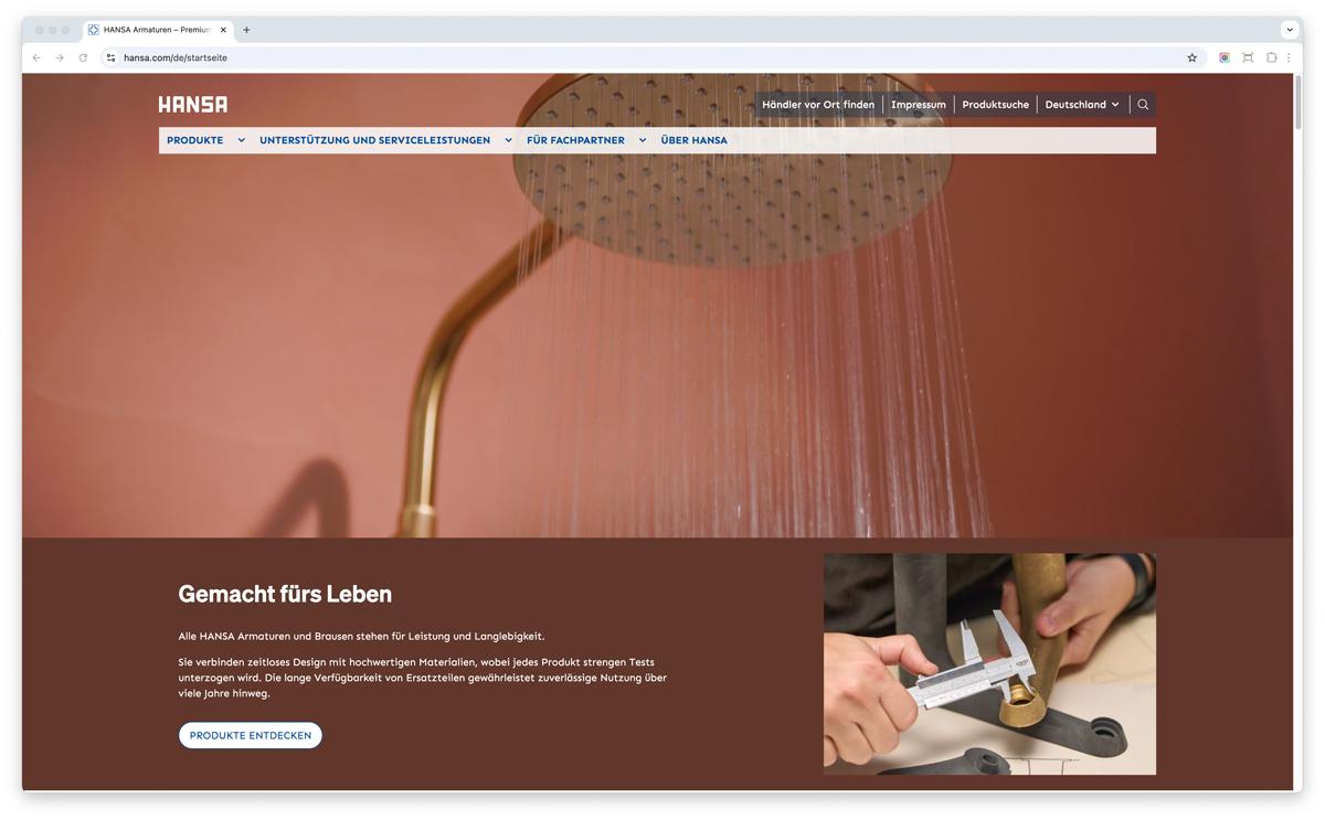 Die neue HANSA Website www.hansa.com unterstützt Fachhandwerker und Planer gezielt im Arbeitsalltag. 