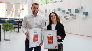 v.l.n.r.: Stefan Ortner, Geschäftsführer ÖkoFEN, Birgit Starmayr, Institutsleitung MARKET INSTITUT